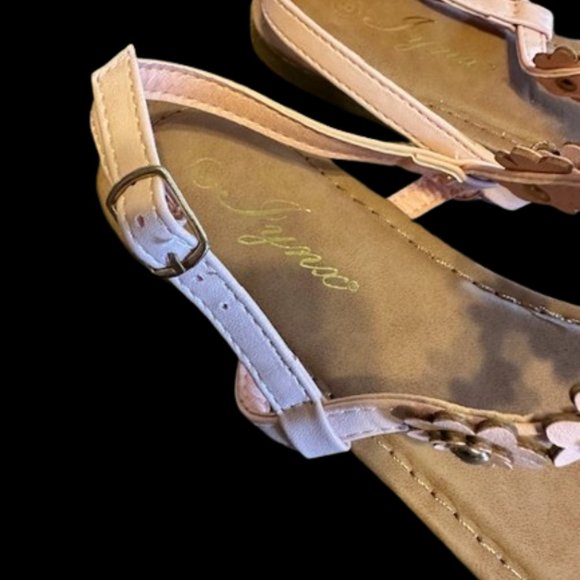 Dusty Pink Faux Leather Sandals - Picture 2 of 9